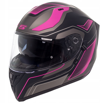 Kask integralny S-Line S441 z blendą czarny/różowy matowy