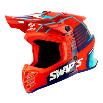 Kask cross dziecięcy SWAPS S886 ROCK IT czerwony