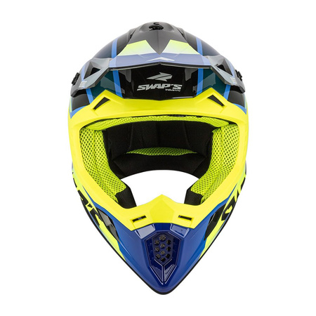 Kask crossowy SWAPS S818 fluo/niebieski połysk