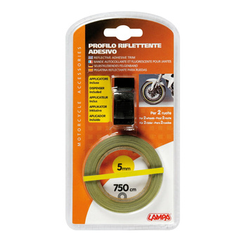 Taśma odblaskowa na felgę motocykla żółta