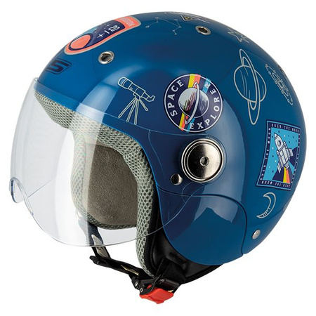 Kask otwarty dziecięcy S-Line S775 SPACE EXPLORER niebieski połysk