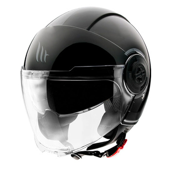 Kask otwarty MT Helmets VIALE SV A1 z blendą czarny połysk