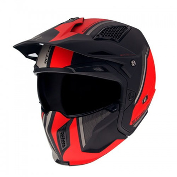 Kask trialowy MT Helmets STREETFIGHTER SV C5 TWIN z blendą czarny/czerwony matowy