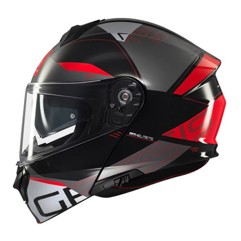 Kask szczękowy MT Helmets Genesis SV Atempo B15 czarno/szaro/czerwony połysk