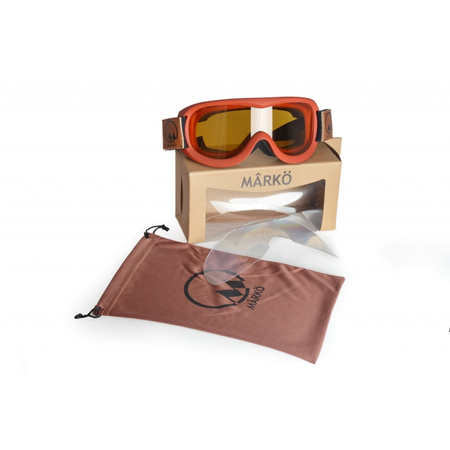 Gogle motocyklowe MARKO - B8 REPLICA czerwone