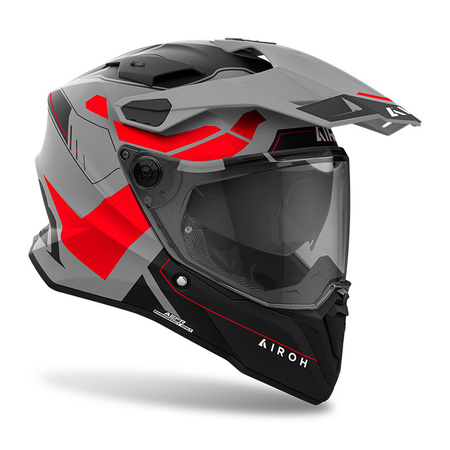 Kask integralny AIROH COMMANDER 2 REVEAL RED FLUO MATT czerwony fluo szary czarny