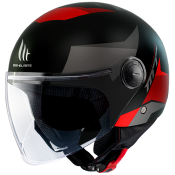 Kask otwarty MT Helmets STREET POKE B5 czarno/czerwony/matowy