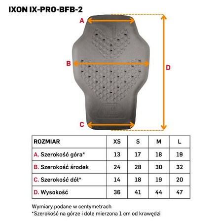 Ochraniacz pleców IXON IX-PRO-BFB-2 kolor czarny, rozmiar M