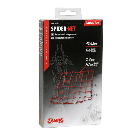 Siatka na bagaż LAMPA SPIDER 42x42 cm czerwona