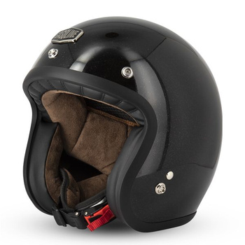 Kask otwarty GASOLINE S250 Cafe Racer czarny połysk