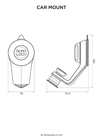 Podstawa z przyssawką do szyby/deski rozdzielczej Quad Lock
