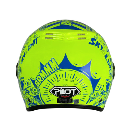 Kask PILOT FAZER JUNIOR (ECE22.06) fluo/żółty