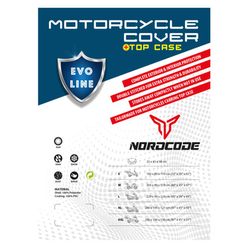 Pokrowiec na motocykl NORDCODE Evo Line z miejscem na kufer