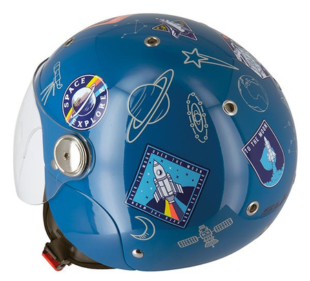 Kask otwarty dziecięcy S-Line S775 SPACE EXPLORER niebieski połysk