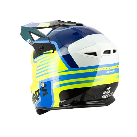 Kask crossowy SWAPS S818 fluo/niebieski połysk