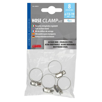 Stalowa opaska zaciskowa skręcana LAMPA, zestaw 4 szt.