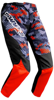 Spodnie crossowe dziecięce SWAPS CAMO KIDS czarno/czerwone
