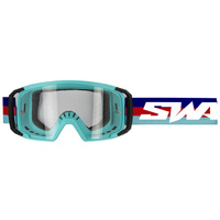 Gogle motocyklowe Cross SWAPS SCRUB V2 błękitno/czerwone