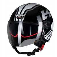 Kask otwarty PILOT FAZER SV z blendą czarny/szary połysk