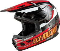 Kask Off-road FLY RACING YOUTH KINETIC kolor biały/czarny/czerwony, Dziecięcy