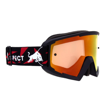 Gogle motocyklowe RED BULL SPECT WHIP-014 lustrzane - czarno/czerwone